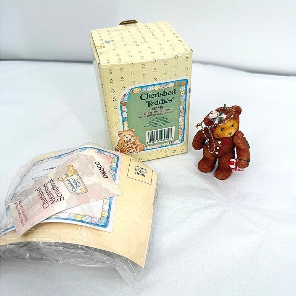 Cherished Teddies Gingerbread‎ Bear Articulated 1998 Ornament Holiday Decor
